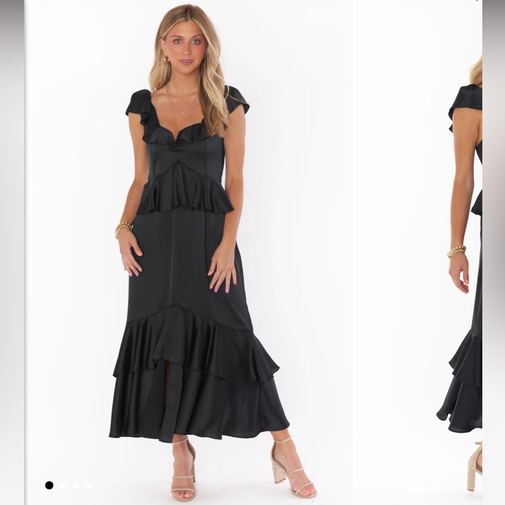 Reese Ruffle Dress in Black